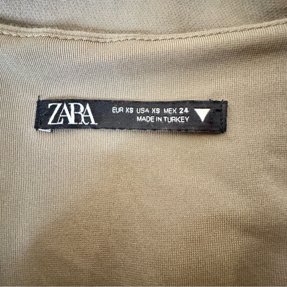 Zara Square Neck Long Sleeve Bodysuit in Taupe Khaki Size XS - Picture 6 of 8